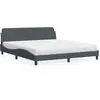 Image de Lit Avec Matelas Dover Gris Foncé 180x200 Cm Velours Vidaxl