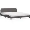 Image de Lit Avec Matelas Dover Gris 180x200 Cm Similicuir Vidaxl
