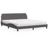Image de vidaXL Lit avec matelas gris 180x200 cm similicuir 3208460