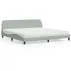 Image de Lit Avec Matelas Dover Gris Clair 200x200 Cm Velours Vidaxl