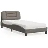 Image de Lit Avec Matelas Hvar Taupe 90x200 Cm Tissu Vidaxl