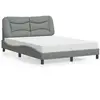 Image de Lit Avec Matelas Hvar Gris Clair 140x190 Cm Tissu Vidaxl