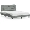 Image de vidaXL Lit avec matelas Hvar gris clair 140x190 cm tissu 3208527
