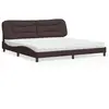 Image de Lit Avec Matelas Hvar Marron Foncé 200x200 Cm Tissu Vidaxl