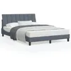 Image de vidaXL Lit avec matelas Hanko gris foncé 120x200 cm velours 3208587