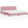 Image de Lit Avec Matelas Hanko Rose 200x200 Cm Velours Vidaxl
