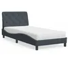 Image de vidaXL Lit avec matelas gris foncé 80x200 cm velours 3208623