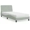 Image de Lit Avec Matelas Gris Clair 90x190 Cm Velours Vidaxl