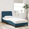 Image de Lit Avec Matelas Bleu 90x190 Cm Velours Vidaxl