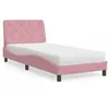 Image de vidaXL Lit avec Matelas Lit Rembourré avec Coussin de Tête de Lit Lit Simple Lit Adulte de Chambre à Coucher Intérieur 3208633