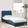 Image de Lit Avec Matelas Bleu 90x200 Cm Velours Vidaxl