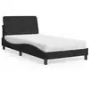 Image de Lit Avec Matelas Noir 100x200 Cm Velours Vidaxl