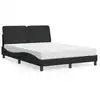 Image de Lit Avec Matelas Noir 140x190 Cm Velours Vidaxl