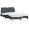 Image de Lit Avec Matelas Gris Foncé 140x200 Cm Velours Vidaxl