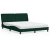 Image de vidaXL Lit avec matelas vert foncé 160x200 cm velours 3208667