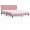 Image de Lit Avec Matelas Rose 160x200 Cm Velours Vidaxl