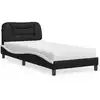 Image de Lit Avec Matelas Hvar Noir Et Blanc 80x200 Cm Similicuir Vidaxl