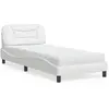 Image de Lit Avec Matelas Hvar Blanc 90x200 Cm Similicuir Vidaxl