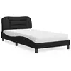 Image de Lit Avec Matelas Hvar Noir 100x200 Cm Similicuir Vidaxl