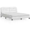 Image de Lit Avec Matelas Hvar Blanc 160x200 Cm Similicuir Vidaxl