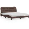 Image de Lit Avec Matelas Hvar Marron 160x200 Cm Similicuir Vidaxl