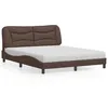 Image de vidaXL Lit avec matelas marron 160x200 cm similicuir 3208733