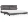 Image de Lit Avec Matelas Hvar Gris 200x200 Cm Similicuir Vidaxl