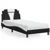 Image de Lit Viana Avec Matelas Noir Et Blanc 80x200 Cm Similicuir Vidaxl