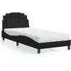Image de Lit Viana Avec Matelas Noir 90x190 Cm Similicuir Vidaxl