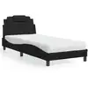 Image de Lit Viana Avec Matelas Noir 90x200 Cm Similicuir Vidaxl