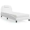 Image de Lit Viana Avec Matelas Blanc 90x200 Cm Similicuir Vidaxl