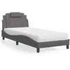 Image de Lit Viana Avec Matelas Gris 90x200 Cm Similicuir Vidaxl