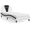 Image de Lit Viana Avec Matelas Blanc Et Noir 90x200 Cm Similicuir Vidaxl
