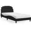Image de Lit Viana Avec Matelas Noir 100x200 Cm Similicuir Vidaxl