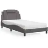 Image de Lit Viana Avec Matelas Gris 100x200 Cm Similicuir Vidaxl