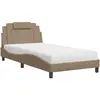 Image de Lit Viana Avec Matelas Cappuccino 100x200 Cm Similicuir Vidaxl