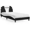 Image de Lit Viana Avec Matelas Noir Et Blanc 100x200 Cm Similicuir Vidaxl