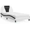 Image de Lit Viana Avec Matelas Blanc Et Noir 100x200 Cm Similicuir Vidaxl