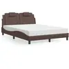 Image de Lit Viana Avec Matelas Marron 140x190 Cm Similicuir Vidaxl