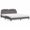 Image de Lit Viana Avec Matelas Gris 180x200 Cm Similicuir Vidaxl