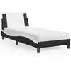 Image de Lit Avec Matelas Zadar Noir Et Blanc 90x190 Cm Similicuir Vidaxl