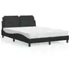 Image de Cadre De Lit Sans Matelas Zadar Noir 140x190 Cm Similicuir Vidaxl