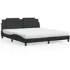 Image de Lit Avec Matelas Zadar Noir 180x200 Cm Similicuir Vidaxl