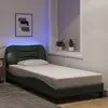 Image de Cadre De Lit Avec Led Sans Matelas Hvar Gris Foncé 80x200 Cm Tissu Vidaxl