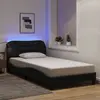 Image de Cadre De Lit Avec Led Sans Matelas Hvar Noir 100x200 Cm Tissu Vidaxl