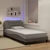 Image de Cadre De Lit Avec Led Sans Matelas Hvar Taupe 100x200 Cm Tissu Vidaxl