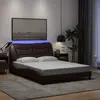 Image de Cadre De Lit Avec Led Sans Matelas Hvar Marron Foncé 140x190cm Tissu Vidaxl