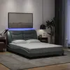 Image de Cadre De Lit Avec Led Sans Matelas Hvar Gris Clair 140x200 Cm Tissu Vidaxl