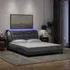 Image de Cadre De Lit Avec Led Sans Matelas Hvar Gris Clair 160x200 Cm Tissu Vidaxl