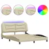 Image de Vidaxl cadre de lit avec led sans matelas hvar crème 160x200 cm tissu